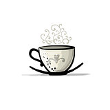 Ceramic teacup, sketch for your design