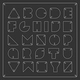 Contour font. Vector minimalistic english alphabet.