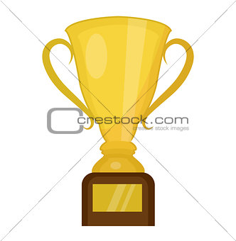 Cup winner icon flat, cartoon style. Isolated on white background. Vector illustration.