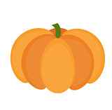 Pumpkin icon flat or cartoon style. Isolated on white background. Vector illustration.