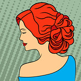 Retro style red-haired women