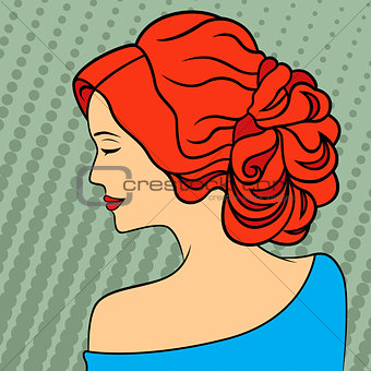 Retro style red-haired women