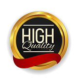High Quality Golden Medal Icon Seal  Sign Isolated on White Back