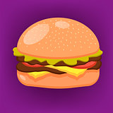 Beautiful vector image of burger