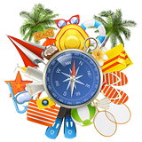 Vector Beach Accessories with Compass