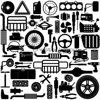 Vector Car Parts Pictogram