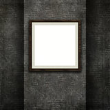 3D picture frame on a grunge brick wall texture