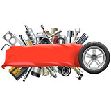 Vector Banner with Car Spares