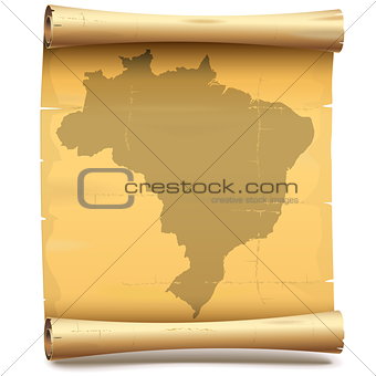 Vector Paper Scroll with Brazil