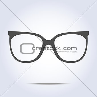Glasses icon on gray background