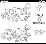 differences with boy and sweets coloring book