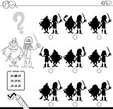 shadow game with pirates coloring page