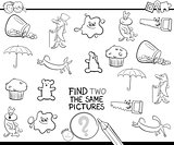 find two the same pictures coloring page
