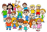 children characters group cartoon illustration
