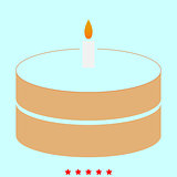 Cake with candle it is icon .