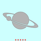 Planet with satellite on the ring it is icon .