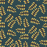 Autumn yellow fall withered leaves seamless pattern.