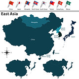 Political map of East Asia