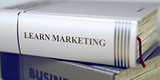 Learn Marketing Concept. Book Title. 3D.