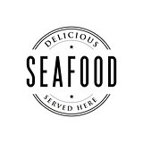 Seafood vintage stamp