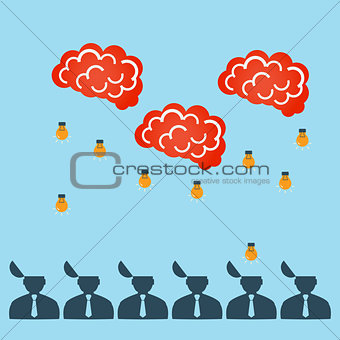 Vector flat abstract concept of brainstorming eps