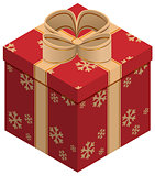 Christmas gift box. Isometric illustration
