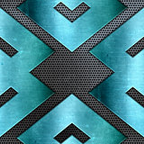 Abstract metal background with shiny teal texture