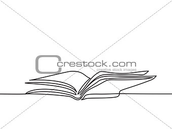 Opened book with pages isolated on white
