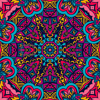 Festive Colorful seamless pattern star mandala