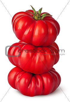 Stack of fresh heirloom tomatoes