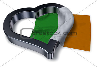 irish flag and heart symbol - 3d rendering