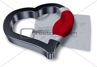 flag of japan and heart symbol - 3d rendering
