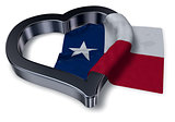 flag of texas and heart symbol - 3d rendering
