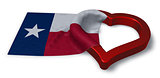 flag of texas and heart symbol - 3d rendering