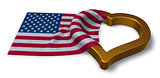 flag of the usa and heart symbol - 3d rendering