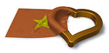 flag of vietnam and heart symbol - 3d rendering