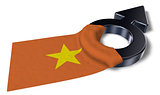 mars symbol and flag of vietnam - 3d rendering