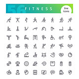 Fitness Line Icons Set