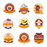 Halloween party badge design.