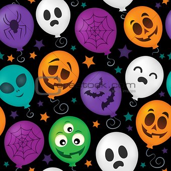 Halloween balloons seamless background 1