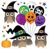 Halloween owls thematic collection 1