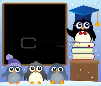School penguins theme image 2