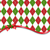 Christmas Tartan Background With Red Bow