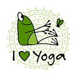 Funny yoga frog, sketch for your design