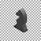 Black horse chess piece isometric, vector illustration.