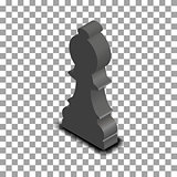 Black chess piece bishop isometric, vector illustration.