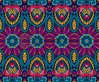 Abstract festive colorful grunge vector ethnic tribal pattern
