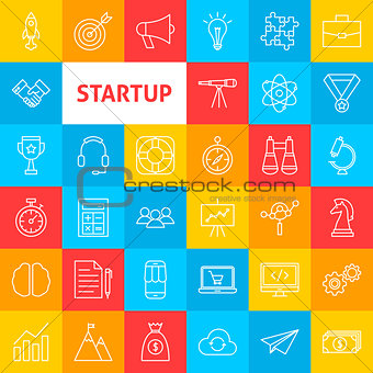 Vector Line Startup Icons