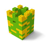 Toy building blocks castle tower 3D