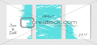 Set of creative universal cards. Hand Drawn textures. Wedding, anniversary, birthday,save the date, party. Design for banner, poster, card, invitation, placard, brochure, flyer. Vector. Isolated